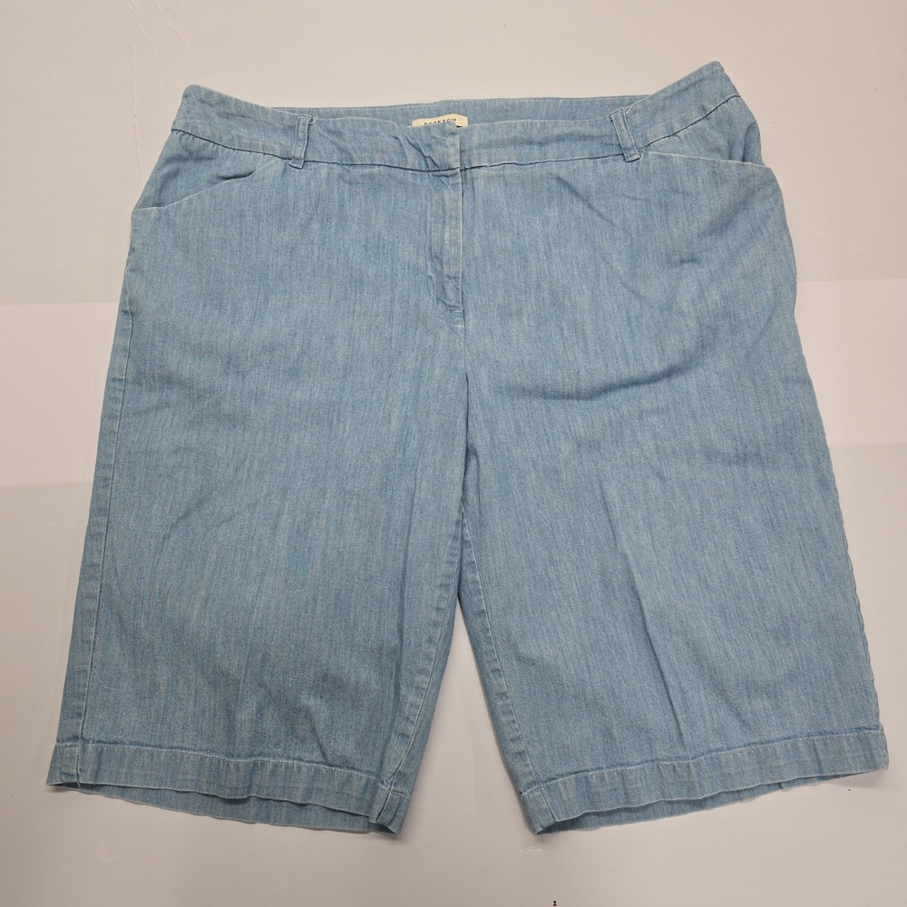 Jones New York Sport Woman Blue Stretch Denim Bermuda‎ Shorts Size 18W